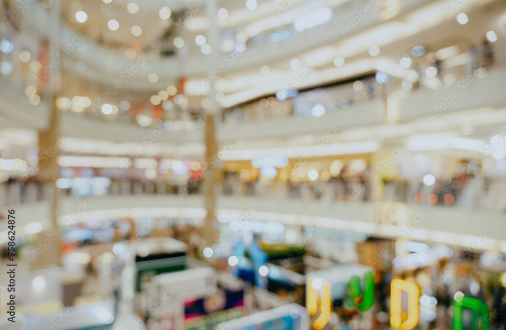 Abstract blurred of department store or shopping center mall : Blurred image for background use.