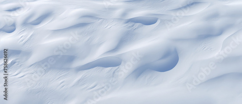 top view of mounds of white snow texture ice surface on the ground created with Generative AI Technology