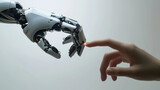 human hand reaching towards a robotic hand