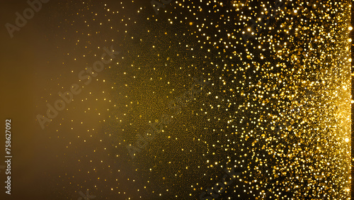  gold background color light. Golden mist with particles of fine dust  Christmas and new year background wallpaper. Abstract Gold background with gold particles and sequins and light bokeh