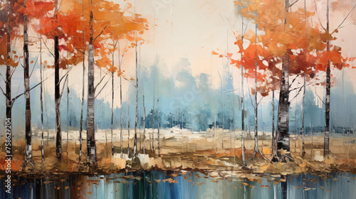 Abstract Forest thick p nt brush forest oil landscape