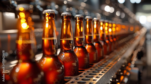Bottles of Beer on Conveyor Belt