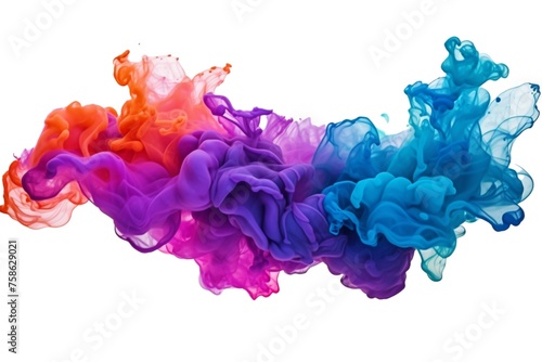 Acrylic colors and ink in water. Abstract background. Isolated. Collection this png file with an isolated cutout object on a transparent background