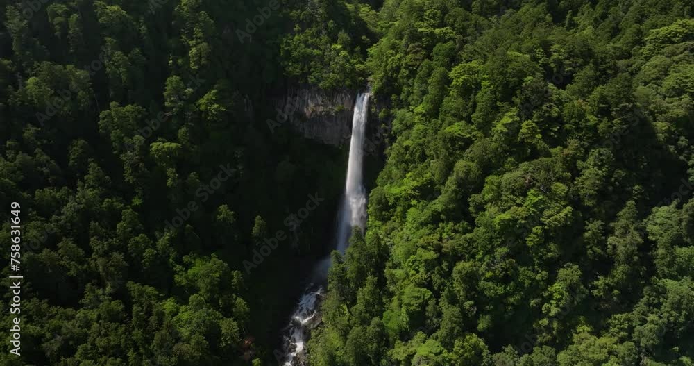 Slider shot of Nachi Taisha waterfall, the biggest of Japan Slider shot of Nachi Taisha waterfall, the biggest of Japan
