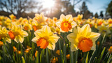 Radiant Daffodils in Spring Bloom: A Brilliant Display of Nature's Beauty