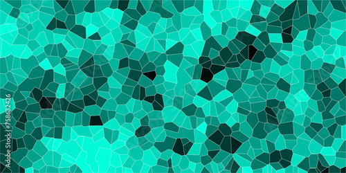 Multicolor Broken Stained Glass Background with White lines. Voronoi diagram background. Seamless pattern with 3d shapes vector Vintage Illustration background. Geometric Retro tiles pattern  