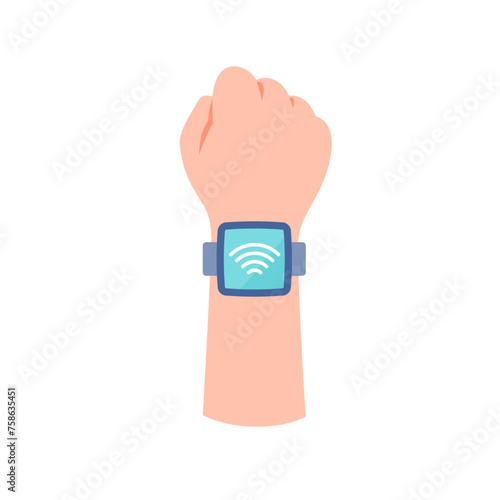 wifi通信アイコン表示のスマートウォッチ