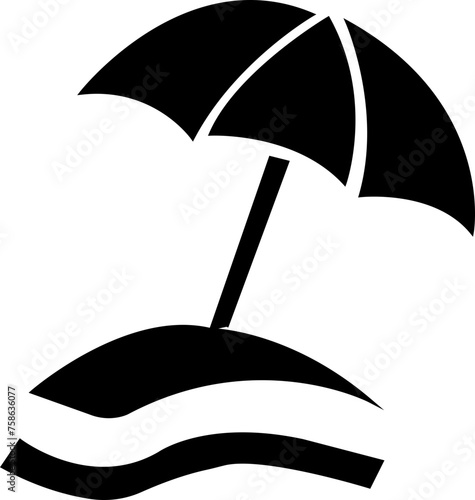 Beach chair with umbrella different style icon set. Line, glyph and filled outline colorful version, outline and filled vector sign. Symbol, logo illustration. Vector graphics