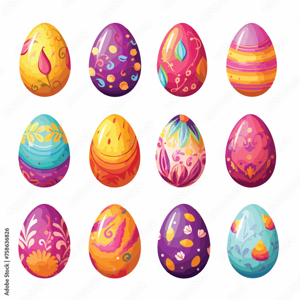 Easter eggs clipart Clipart isolated on white background
