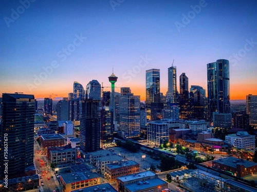 city skyline at night - Calgary