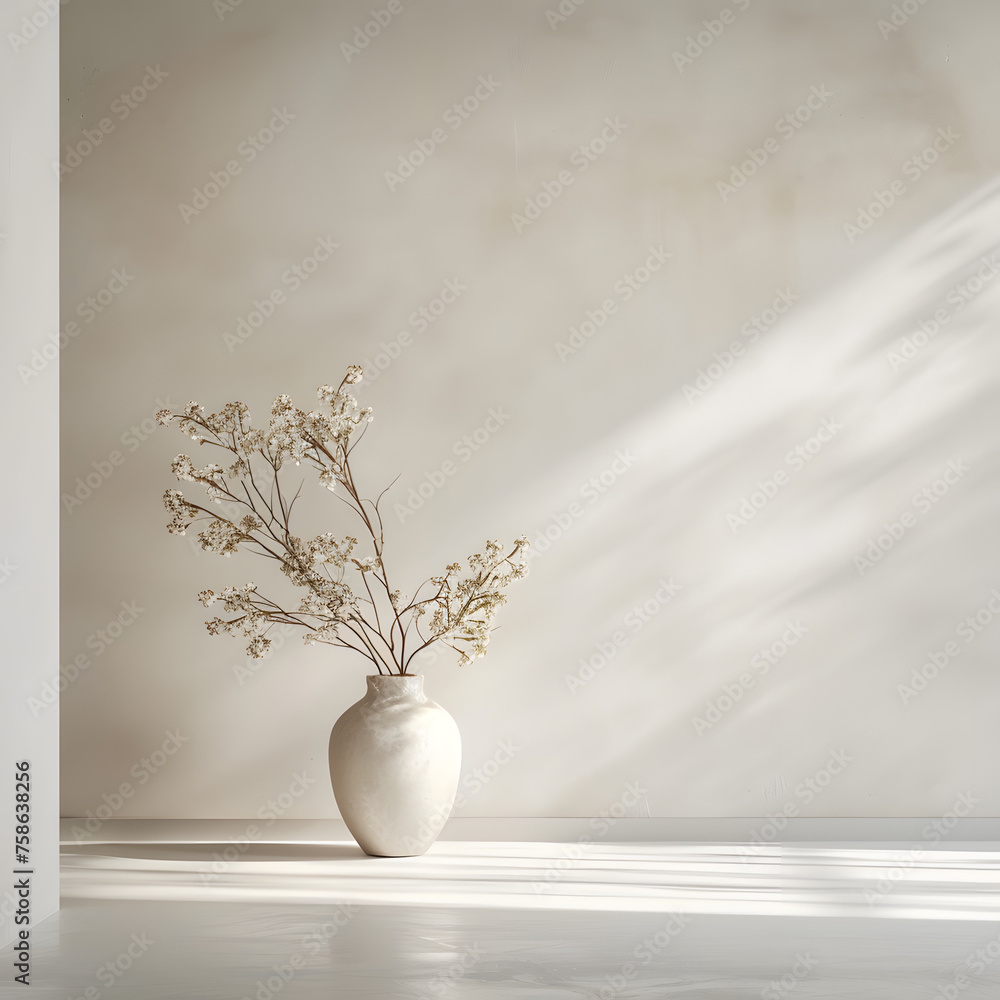 Clean Mockup with Plants - Generative AI Clean Mockup with Plants - Generative AI