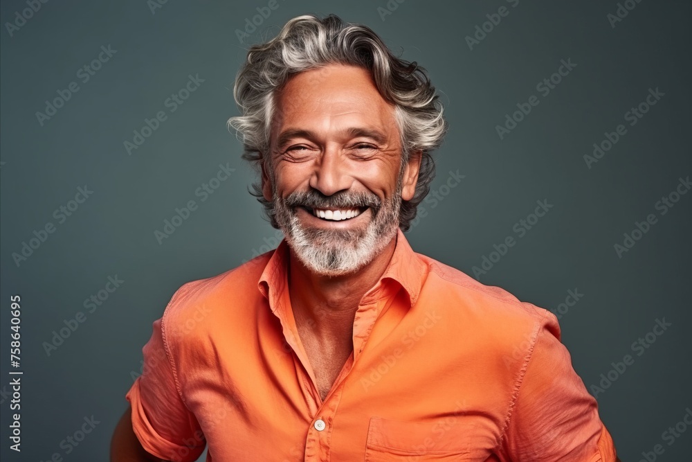 Portrait of a smiling senior man with grey hair and beard. Portrait of a smiling senior man with grey hair and beard.