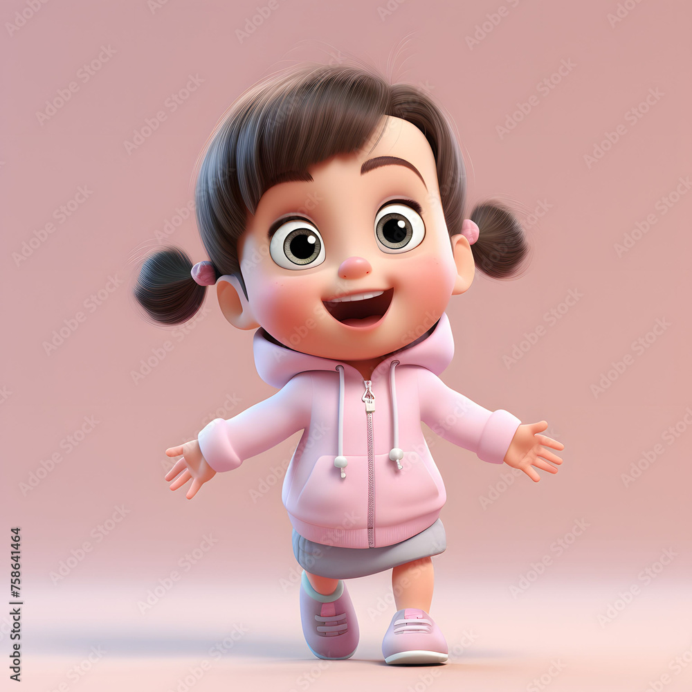 Realistic 3d render of a happy and cute baby - generated by AI Realistic 3d render of a happy and cute baby - generated by AI