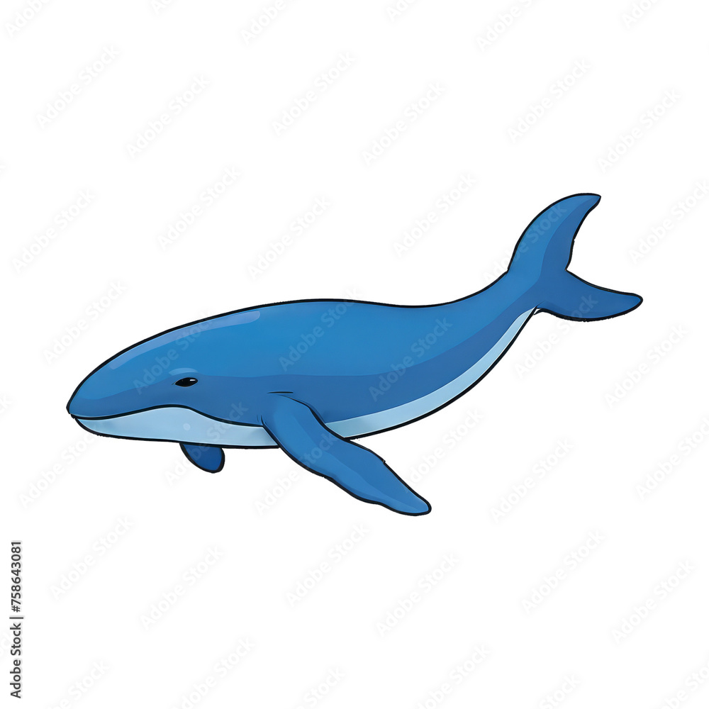 Whale Hand Drawn Cartoon Style Illustration Whale Hand Drawn Cartoon Style Illustration
