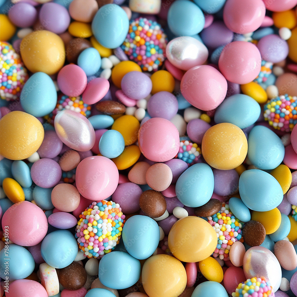 Colorful easter eggs, easter candy . AI Colorful easter eggs, easter candy . AI