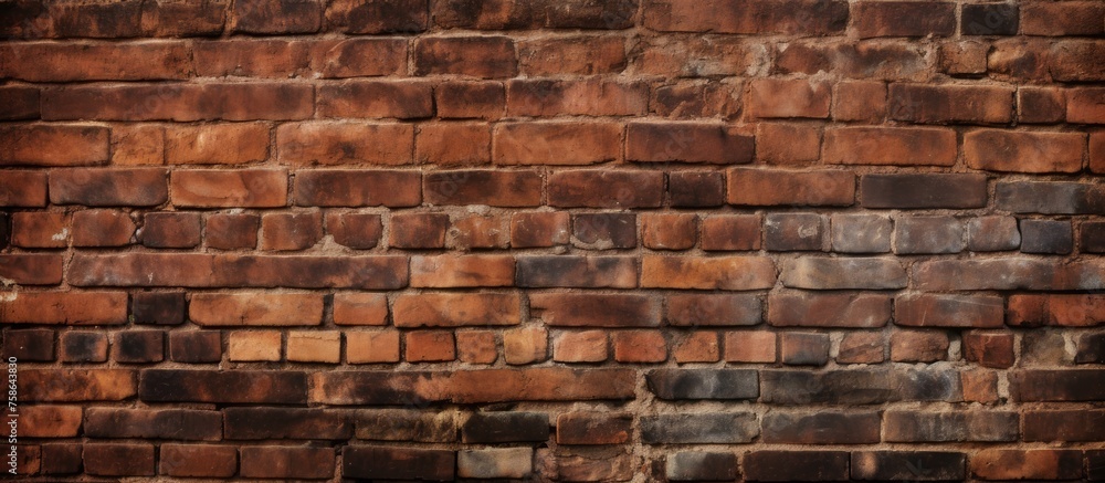 A detailed closeup of a brown brick wall showcasing the intricate pattern and texture of the building material. The artistry and craftsmanship of brickwork is highlighted in this image A detailed closeup of a brown brick wall showcasing the intricate pattern and texture of the building material. The artistry and craftsmanship of brickwork is highlighted in this image