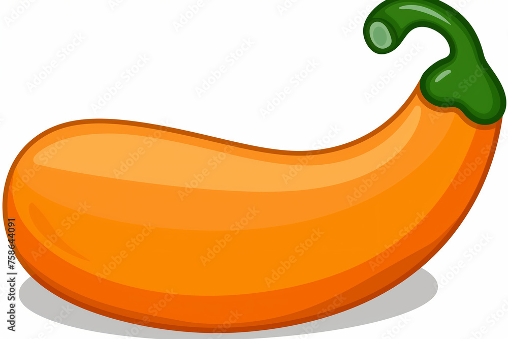 A large orange squash with a green stem A large orange squash with a green stem