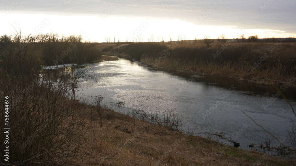 River, evening,