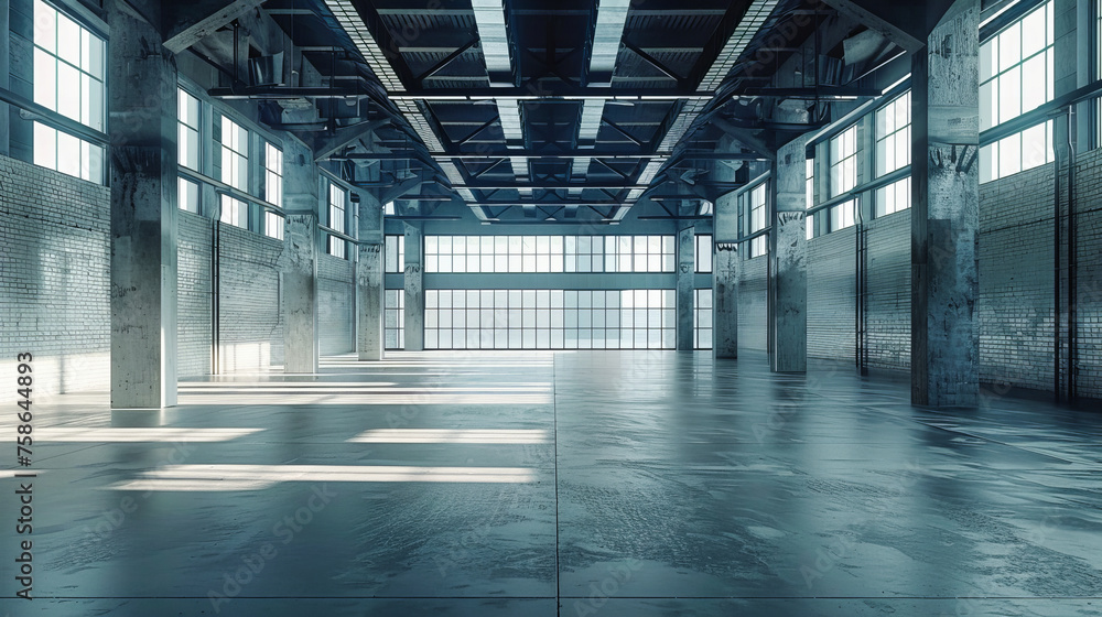 Expansive Industrial Space with Concrete Floors and High Ceilings, Offering a Blank Canvas for Business Operations, Storage, or Creative Ventures