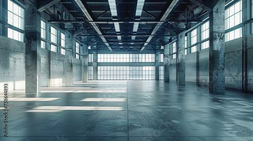 Expansive Industrial Space with Concrete Floors and High Ceilings, Offering a Blank Canvas for Business Operations, Storage, or Creative Ventures
