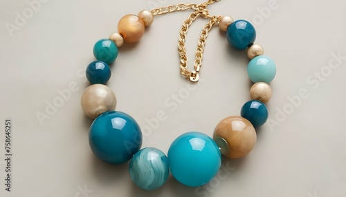 A Statement Necklace Featuring Oversized Resin Bea