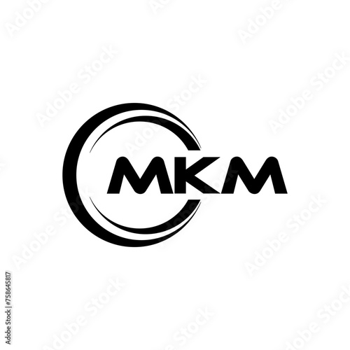 MKM letter logo design with white background in illustrator, cube logo, vector logo, modern alphabet font overlap style. calligraphy designs for logo, Poster, Invitation, etc. photo