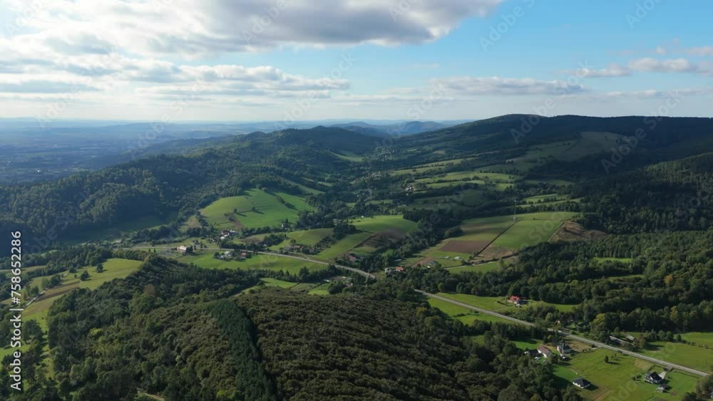 Beautiful Landscape Mountain Bieszczady Aerial View Poland Beautiful Landscape Mountain Bieszczady Aerial View Poland