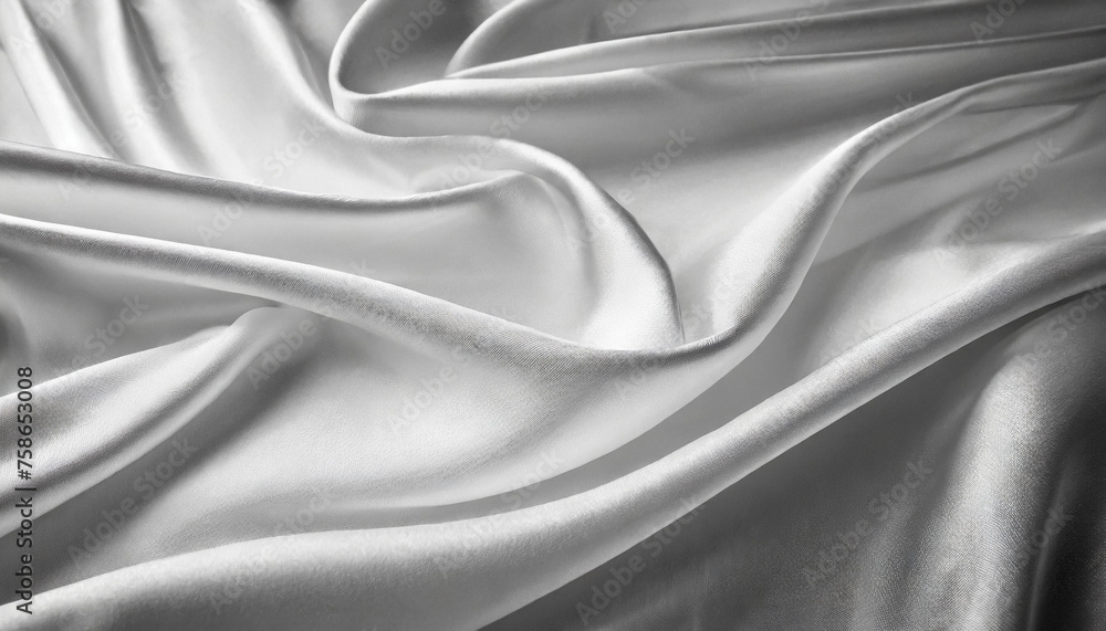 Fototapeta premium White silk fabric texture luxurious background 