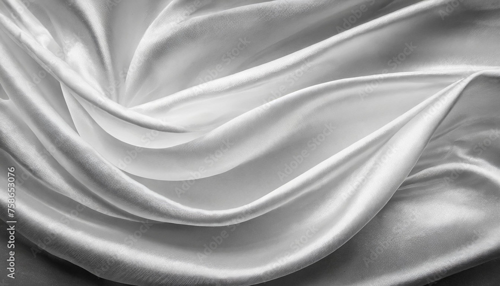 Fototapeta premium White silk fabric texture luxurious background 