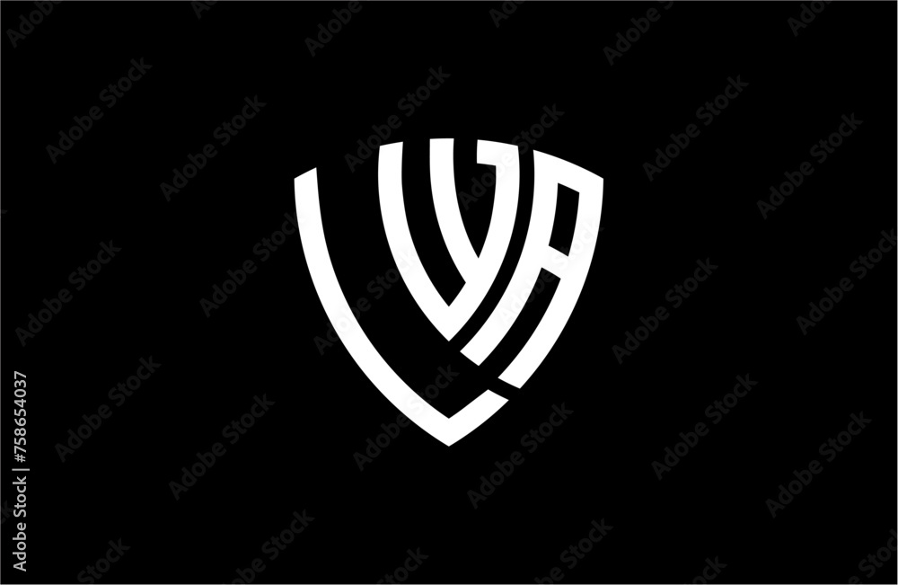 LWA creative letter shield logo design vector icon illustration LWA creative letter shield logo design vector icon illustration