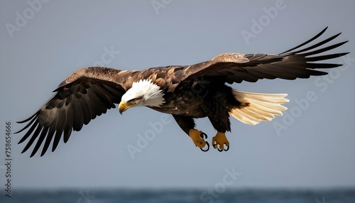 An Eagle With Its Wings Folded Back Ready To Dive