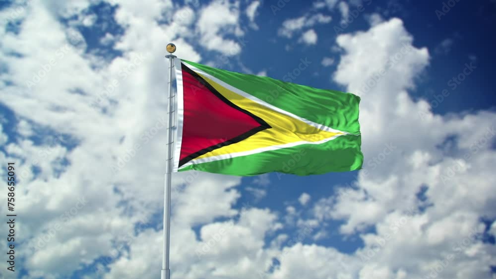 Guyana Realistic Waving 4k Guyana Realistic Waving 4k