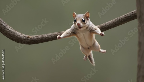 A Flying Squirrel With Its Arms Stretched Out Rea photo