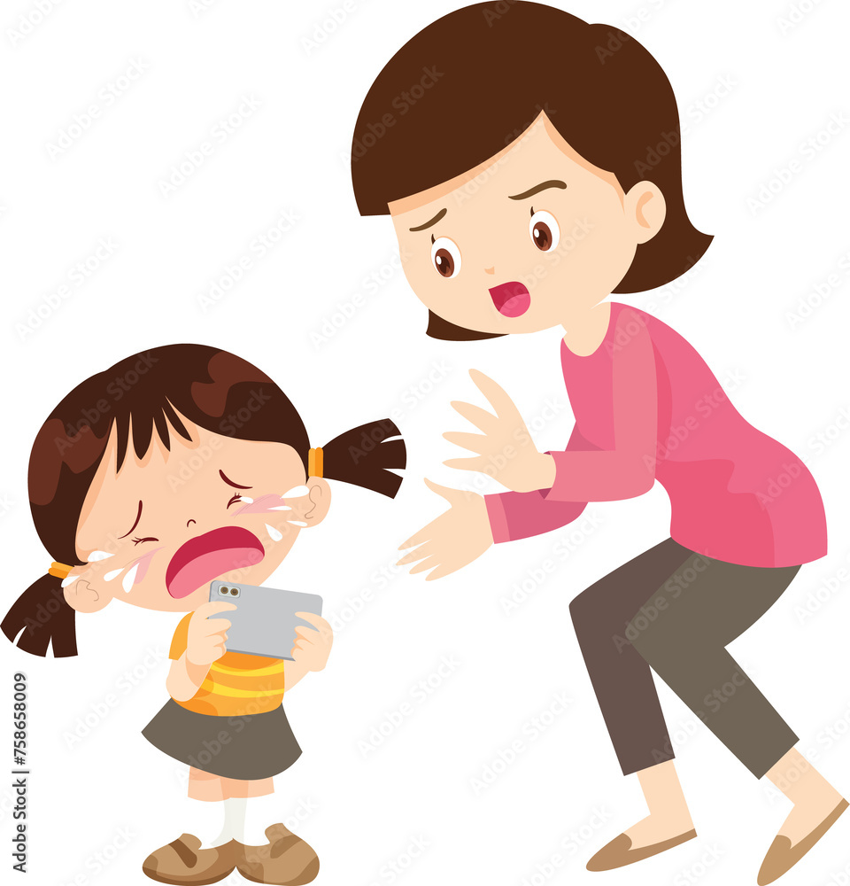 parent angry scold kid mobile phone addicted parent angry scold kid mobile phone addicted