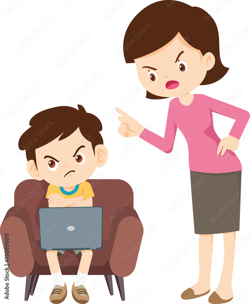 parent angry scold kid mobile phone addicted parent angry scold kid mobile phone addicted