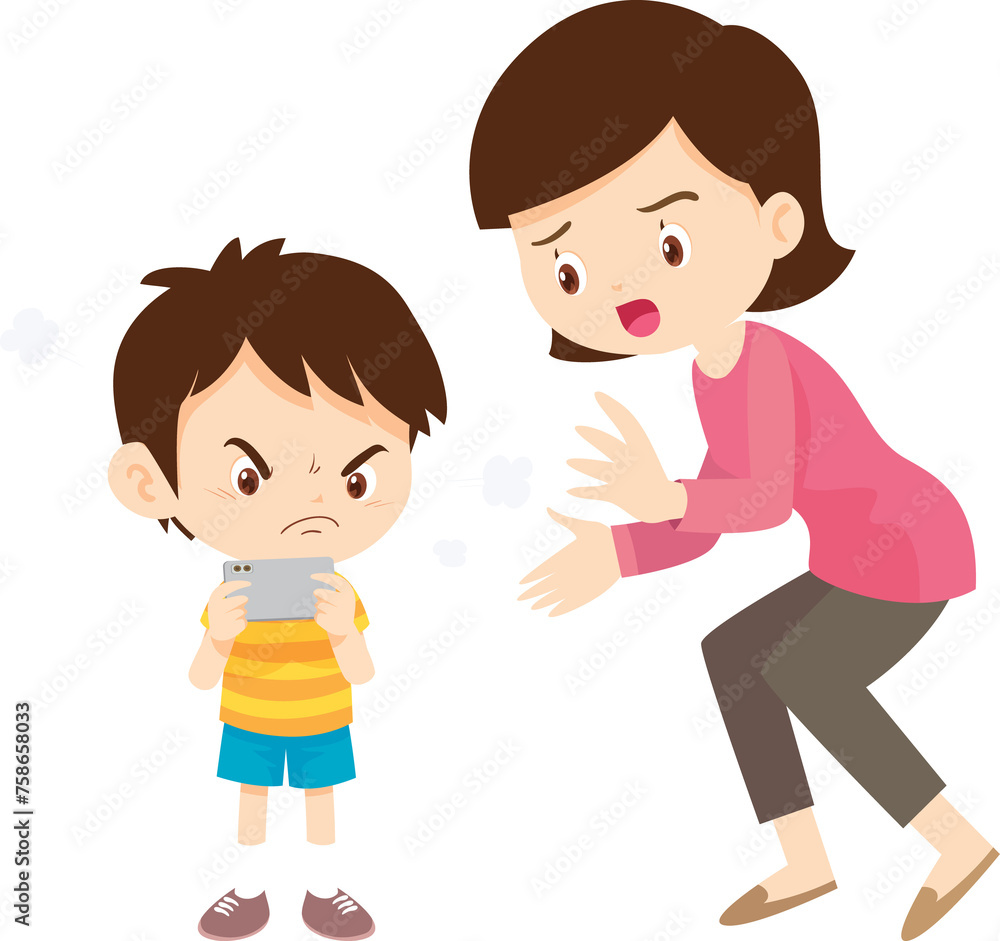 parent angry scold kid mobile phone addicted parent angry scold kid mobile phone addicted