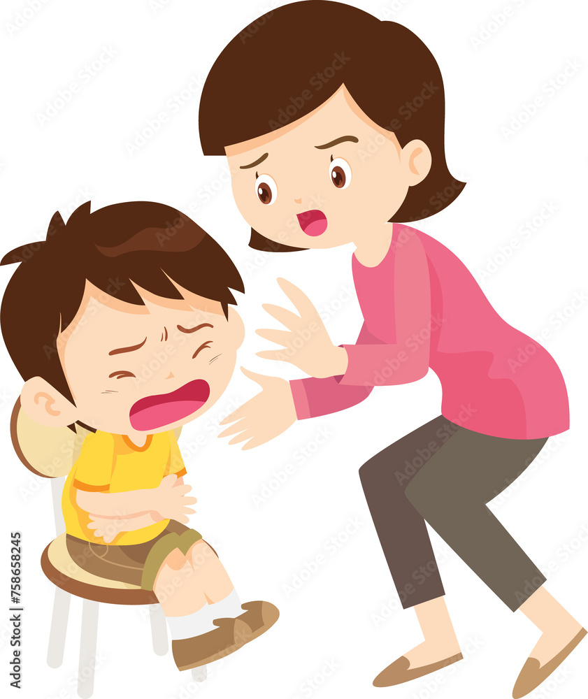 Comforting sad children with parent or teacher Comforting sad children with parent or teacher