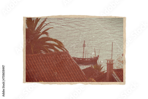 Junque journal summer decorative card. Retro scrapbook printable clip art isolated