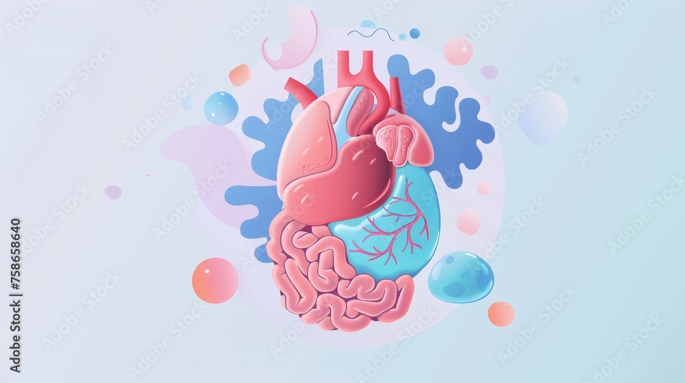 Anatomical Illustration of the Digestive System Anatomical Illustration of the Digestive System