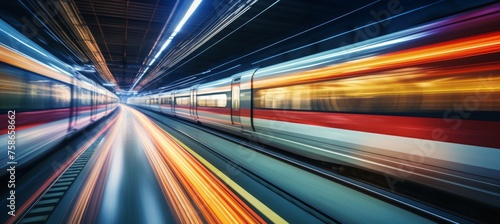 subway train long exposure © Russell Zanaggy