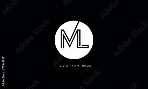 ML, LM, M, L Abstract Letters Logo Monogram