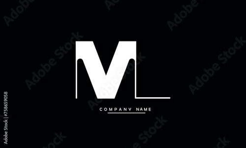 ML, LM, M, L Abstract Letters Logo Monogram