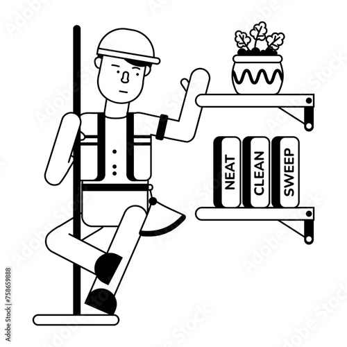 Premium glyph icon of a housekeeper 