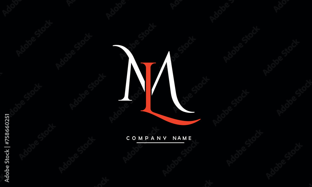 ML, LM, M, L Abstract Letters Logo Monogram