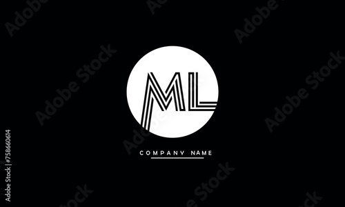 ML, LM, M, L Abstract Letters Logo Monogram