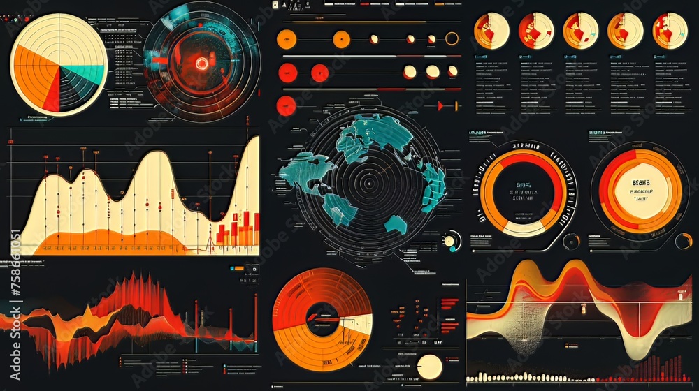 Data Visualization: Infographics and charts illustrating complex data ...