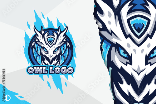 Modern Owl logo design, Mascot & Esports Design, All elements in this template are fully editable, Vector design.