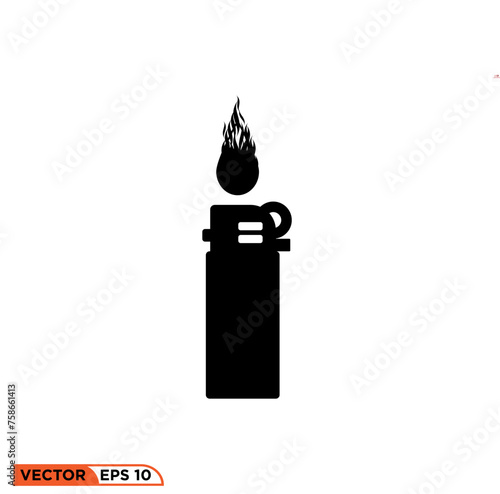 Gas lighter icon design vector graphic of template, sign and symbol