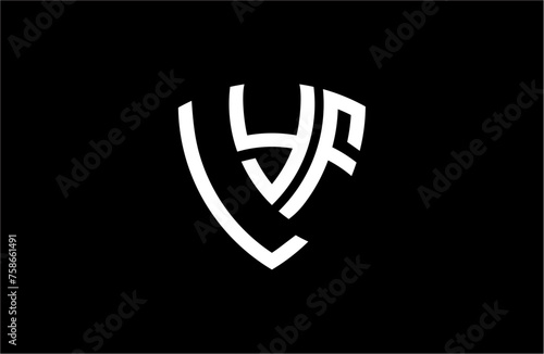 LYF creative letter shield logo design vector icon illustration