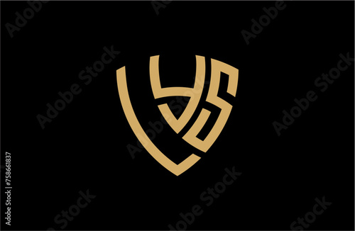 LYS creative letter shield logo design vector icon illustration